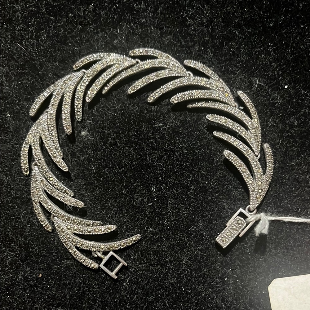 .925 Marcasite Feathered bracelet 7.5